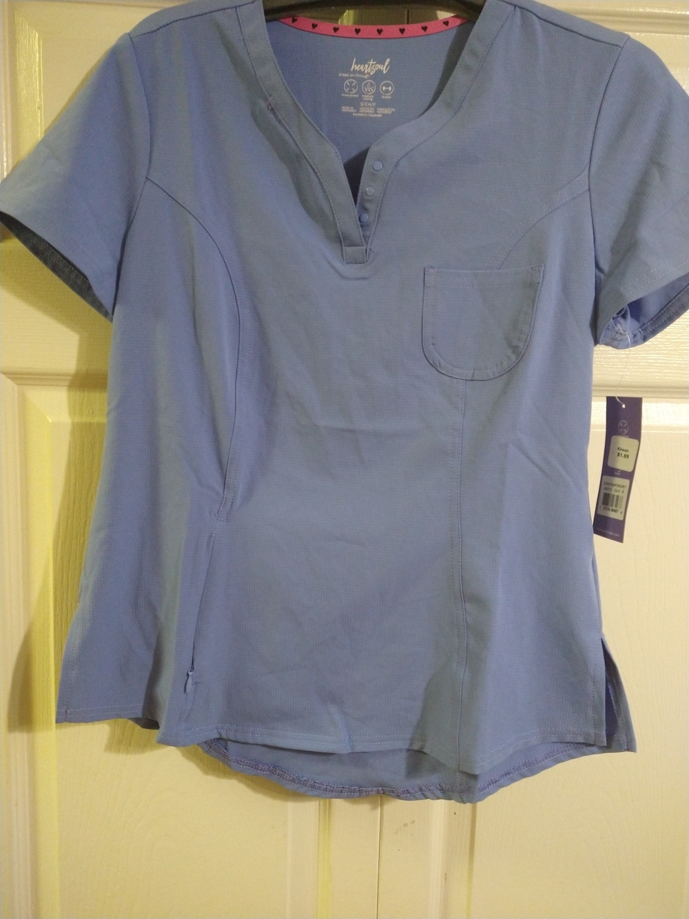 HeartSoul Short Sleeve Scrub Top in Light Periwinkle